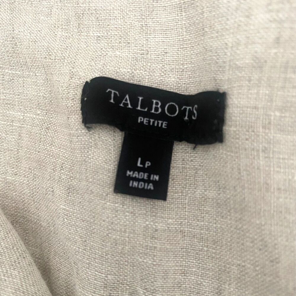 Talbots 100% Linen Natural Tunic Top Button Down Shirt LP Relaxed Coastal Beach - Picture 5 of 8